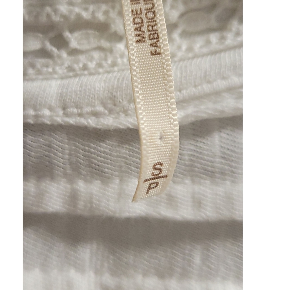 Free People White Lace-Trim Flutter Sleeve Blouse - Picture 13 of 16
